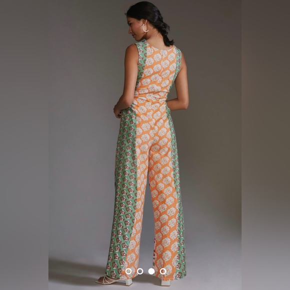 Illani Anthropologie Jumpsuit with pockets, size XL NWT black motif - Picture 2 of 6